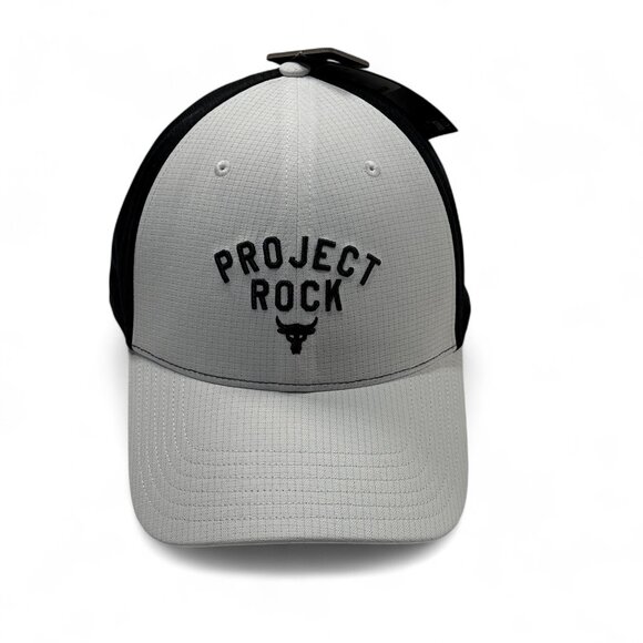 Under Armour Project Rock Mens‎ Trucker Hat Snapback Cap NWT White Black 1369815 - Picture 4 of 11